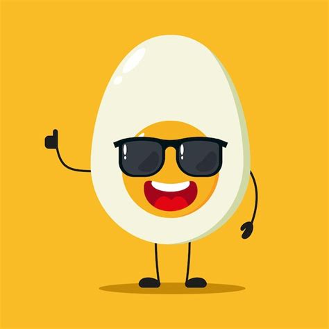 Premium Vector Cute Angry Half Boiled Egg Character Funny Furious Egg