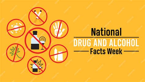 Premium Vector National Drug And Alcohol Facts Week Is Observed Every