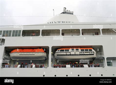 Cruise Ship Crew Practice Lifeboat Drill Stock Photo - Alamy