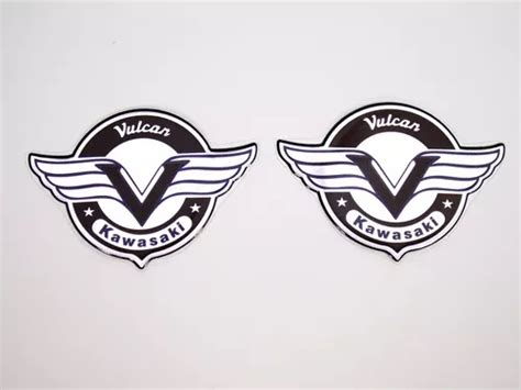 Par De Pegatinas Con Emblema Kawasaki Vulcan Resinadas Compatibles Con