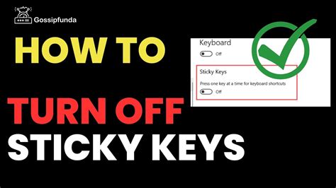 How To Turn Off Sticky Keys Sticky Keys Windows 11 Youtube