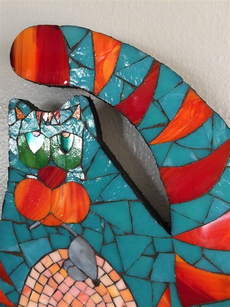 Stained Glass Mosaic Cat Etsy