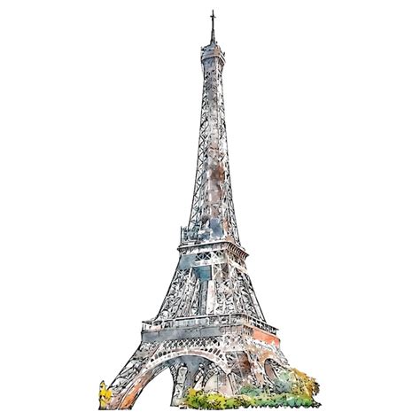 Premium Vector Eiffel Tower France Watercolor Hand Drawn Illustration