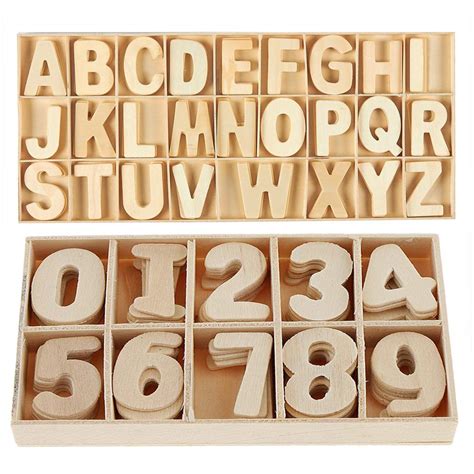 Buy 216Pcs Mini Wooden Letters And Numbers Set Small Wooden Capital