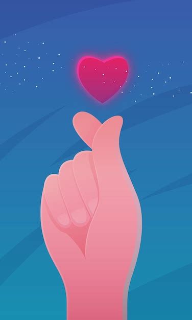 Kleurovergang Vinger Hart Concept Gratis Vector