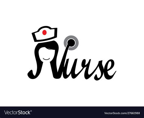 Nurse Font Stethoscope And Hat Logo Design Vector Image