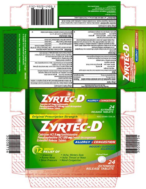 Zyrtec-D 12 Hour: Package Insert / Prescribing Information