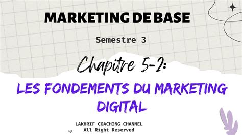 Chapitre Marketing De Base S Les Fondements Du Marketing Digital