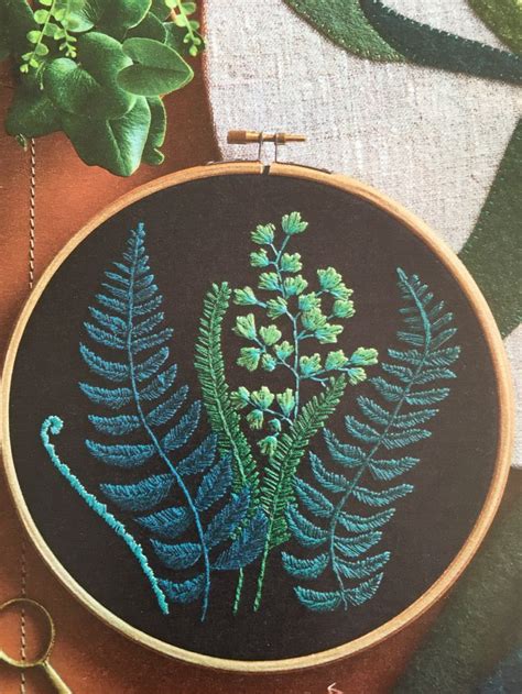 Fern Embroidery Embroidery Hoop Art Hand Embroidery Stitches