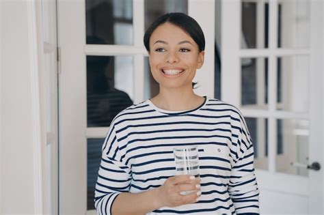 Premium Photo Happy Female Holding Glass Of Clean Water Healthy