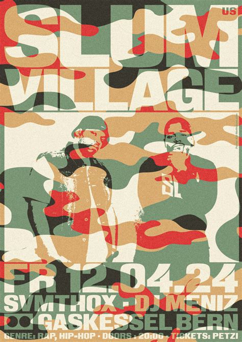 Slum Village Concert Poster 2024 By Kai Damian Matthiesen Typo