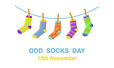 Odd socks day banner. Different colorful odd socks hanging on the rope 5241686 Vector Art at ...