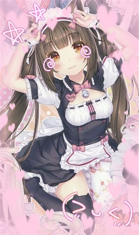 Chocola Kawaii Background Cat Girl Nekomimi