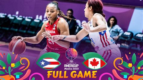 Puerto Rico V Canada Full Basketball Game Fiba Women S Americup