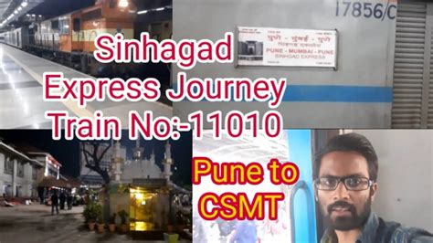 Sinhagad Express Train Journey No Pune To Mumbai Csmt Youtube