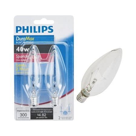 Philips DuraMax 40 W B10 Decorative Incandescent Bulb E12 Candelabra