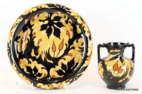 Art Deco Gouda Dutch Pottery Vase And Bowl Gouda Ceramics