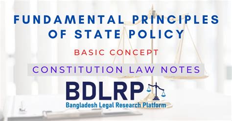 Basic Concept Of Fundamental Principles Of State Policy Bangladesh