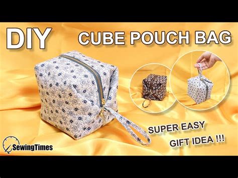 DIY CUBE POUCH BAG Super Easy Purse Bag Tutorial Sewing Gift Ideas