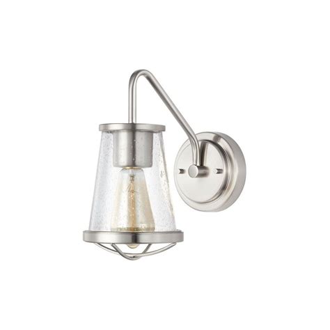 Home Decorators Collection Georgina 1 Light Brushed Nickel Industrial Wall Mount Sconce Li