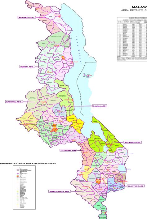 Map Of Malawi Showing Agricultural Development Districts Adds And