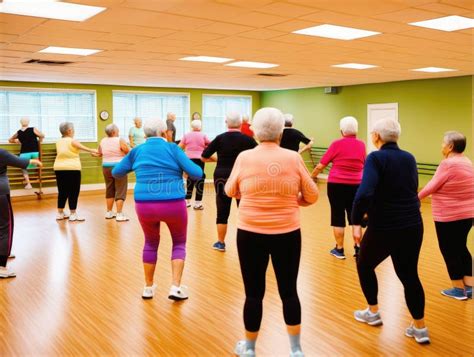 Mature Women Having Fun In An Exercise Class Stock Illustration Illustration Of Exercise