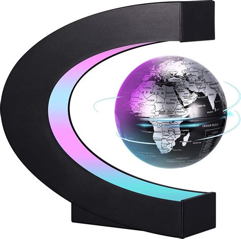 Floating Globe With Led Lights C Shape Magnetic Levitating Globe Anti