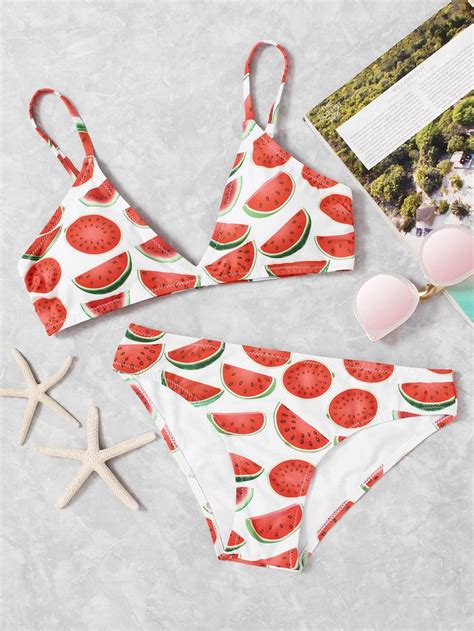 Watermelon Print Bikini Set Printed Bikini Sets Bikinis Bikini Set