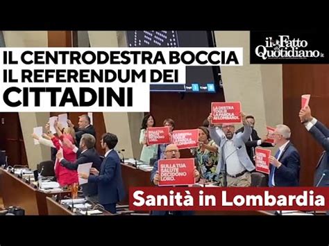 Lombardia Il Centrodestra Boccia Il Referendum Sulla Sanit Che