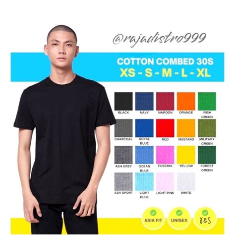 Jual Cod Kaos Polos Cotton Combed S Lengan Pendek Tanpa Jahitan