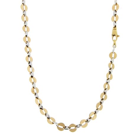 Collana Uomo Oro Giallo Bianco GL101085 GioielleriaLucchese It