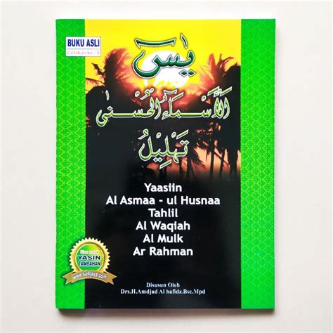 Jual Buku Yasin Asmaulhusna Hijau Besar X Cm Tahlil Doa Surat