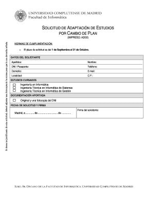 Completable En línea web fdi ucm Enviar al Vicerrectora de Alumnos