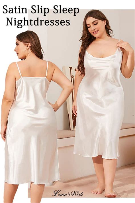 Womens Plus Size Comfort Satin Slip Sleep Nightdresses Night Dress