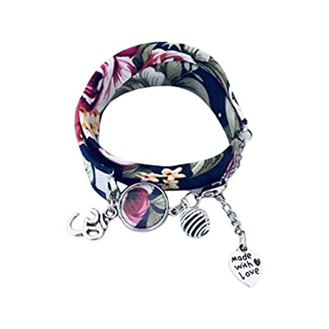 Bracelet Liberty Bracelet à parfumer en tissu Liberty fleuri bleu