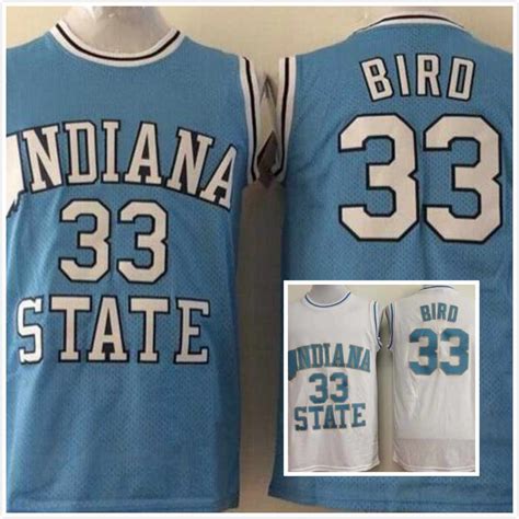 2017 Larry Bird Jersey 33 Indiana State College Basketball Jersey For ...