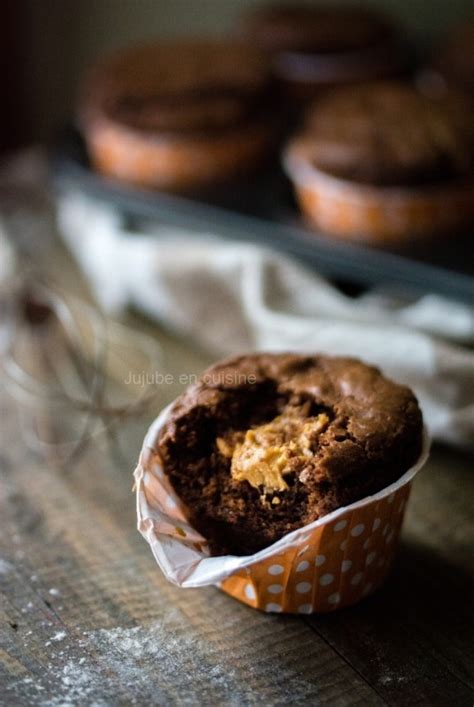 Recette De Muffins Au Chocolat Et C Ur De Beurre De Cacahu Te Jujube