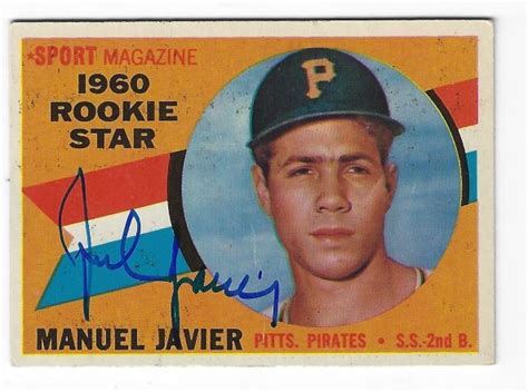 Autographed JULIAN JAVIER Pittsburgh Pirates 1960 Topps Card Main