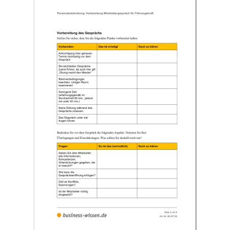 Informationen Zum Mitarbeitergespr Ch F R F Hrungskr Fte Vorlage