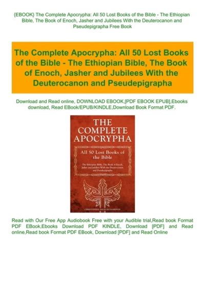 Ebook The Complete Apocrypha All Lost Books Of The Bible The