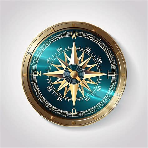 Premium Ai Image Dark Dial Compass Isolated On White Background