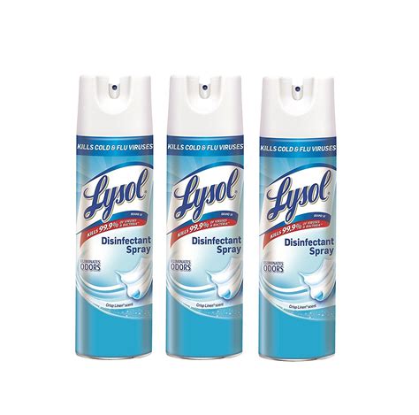 Lysol Disinfectant Spray Crisp Linen 19 Oz 3 Count Health And Personal Care