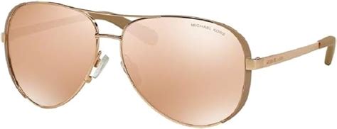 Michael Kors MK5004 Chelsea Aviator Sunglasses Rose Gold W Gold Mirror