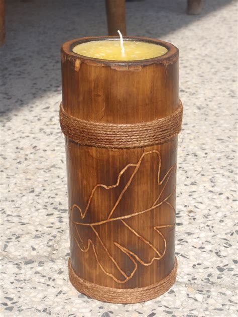 Handmade Designer Bamboo Lamps And Accessories For Interior Decoration Bamboo Candle C0003