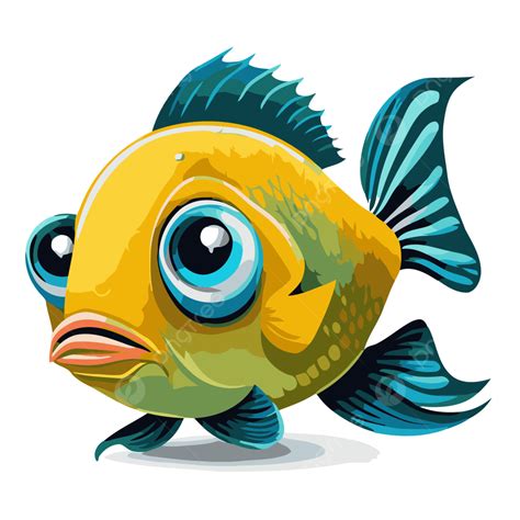 Kartun Ikan Vektor Stiker Clipart Ikan Kartun Ikan Kartun Stiker