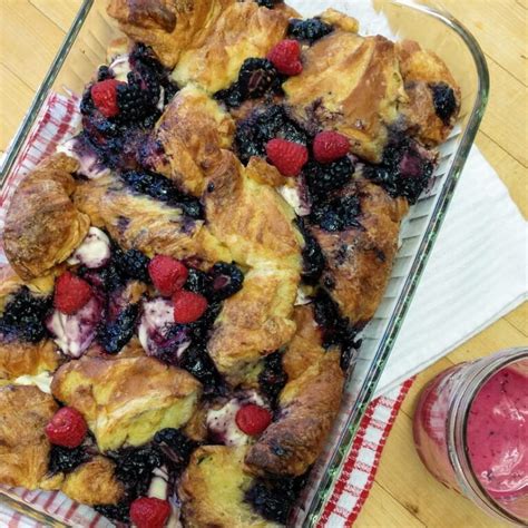 Croissant French Toast Casserole With Blueberry And Cream Cheese Namaste Home Cooking