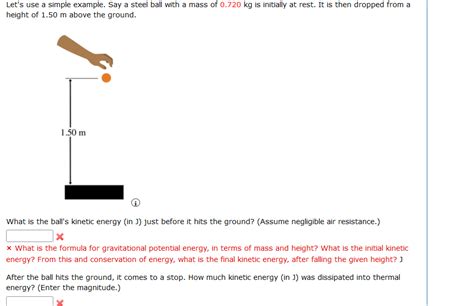 Solved Let S Use A Simple Example Say A Steel Ball With A Chegg