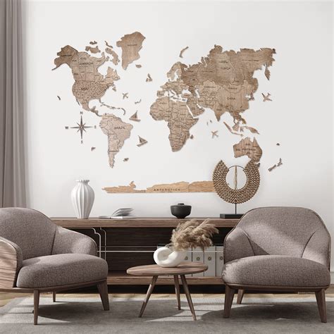 Buy Enjoy The Wood Wood World Map Wall Art Large Wall Decor World