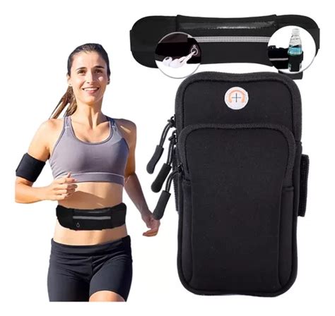 Cangurera Deportiva Y Bolsa Brazo Deportivo Mujer Gym Correr MercadoLibre