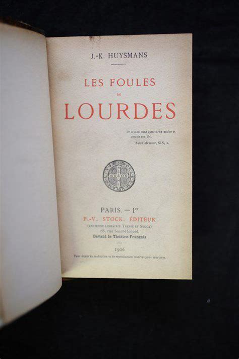 Les Foules De Lourdes De Huysmans Joris Karl Couverture Rigide